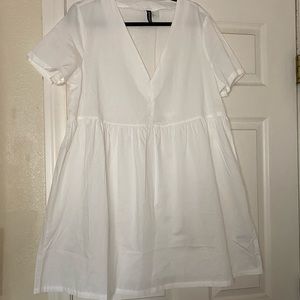 White mini babydoll dress